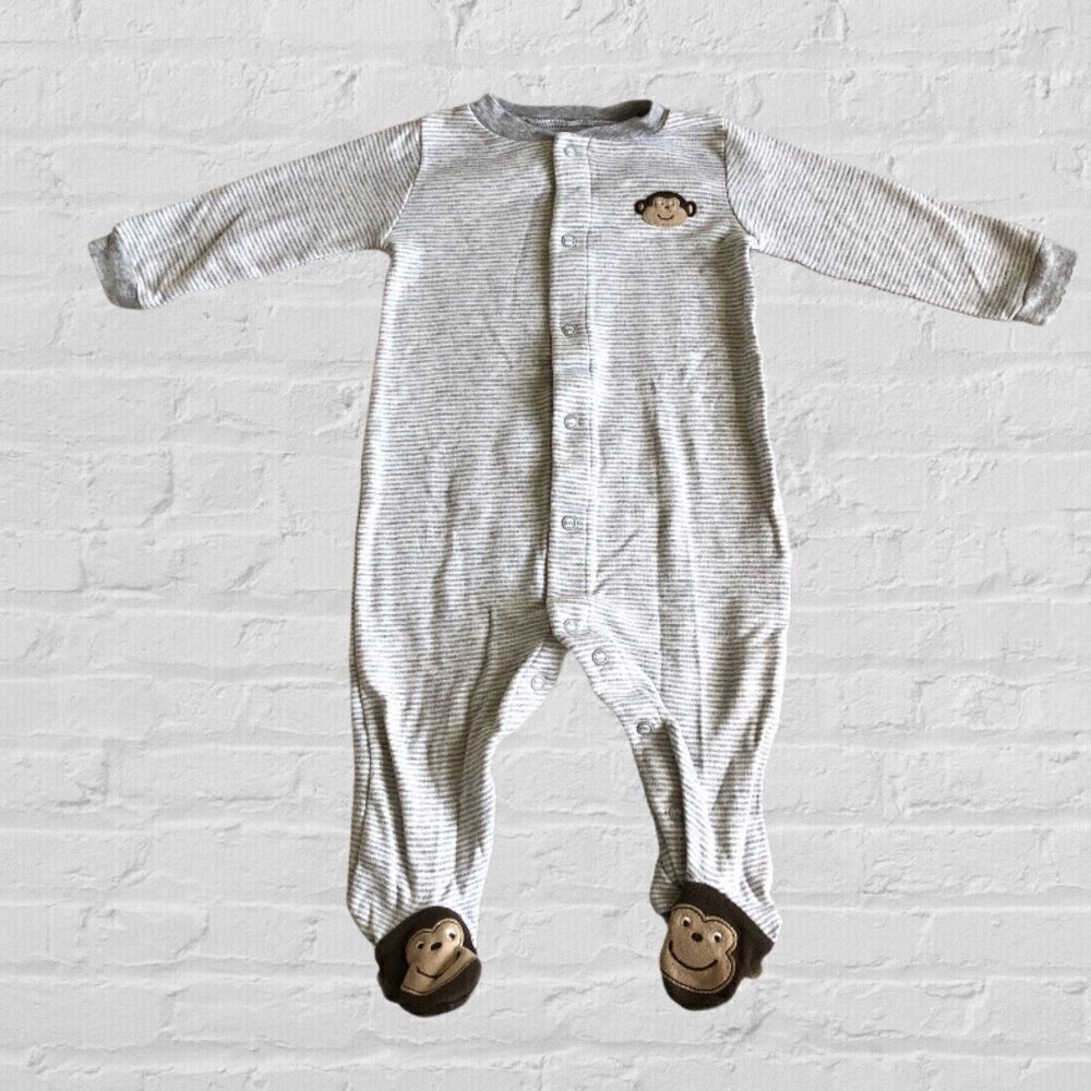 Carter’s Monkey Stripe Footed Onesie